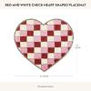 MACKENZIE-CHILDS Beaded Placemat, Indoor Table Mat, Red-and-White Check Heart Shaped