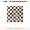 MACKENZIE-CHILDS Dinner Paper Napkins, Stylish Paper Dinner Napkins, Black-and-White Courtly Check