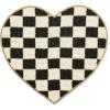 MACKENZIE-CHILDS Beaded Placemat, Indoor Table Mat, Black-and-White Check Heart Shaped