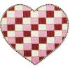 MACKENZIE-CHILDS Beaded Placemat, Indoor Table Mat, Red-and-White Check Heart Shaped