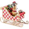 MACKENZIE-CHILDS Dog Sleigh Figurine, Christmas Figurines for Home and Kitchen Decor, Check It Out