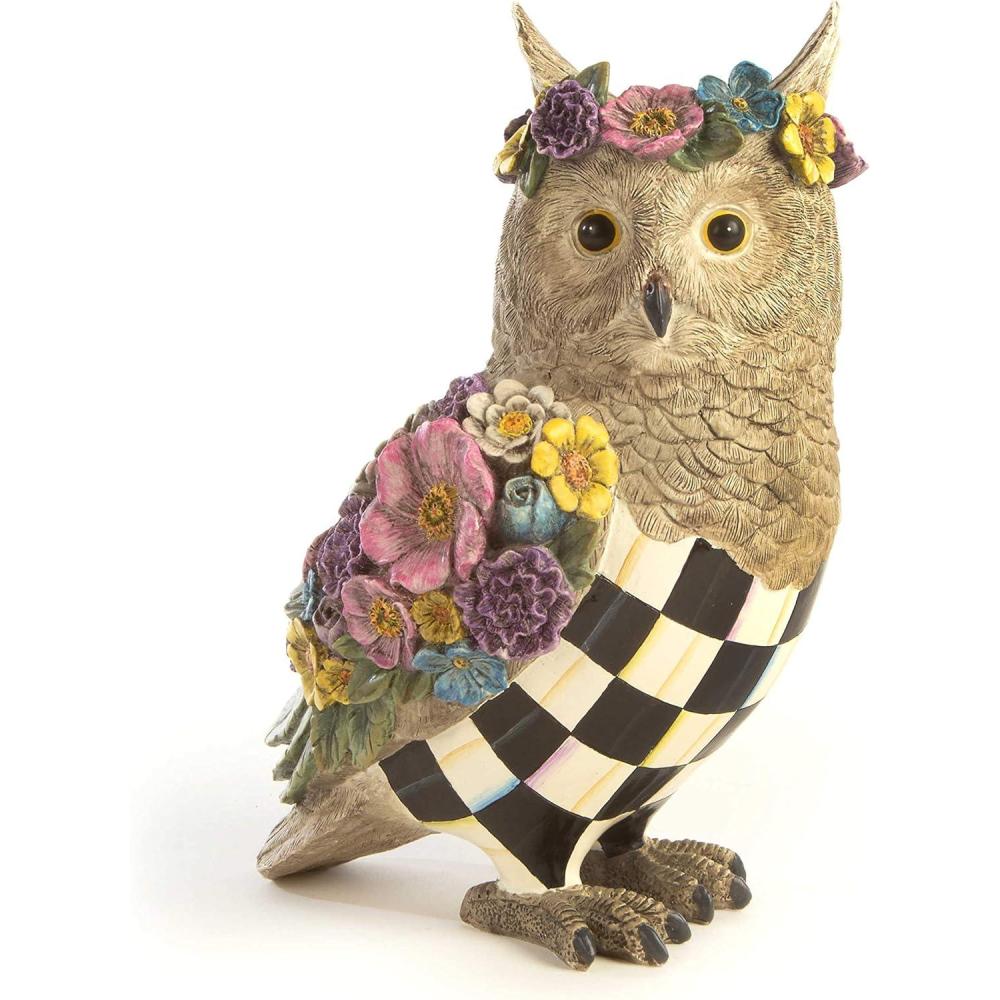 imageMACKENZIECHILDS Flower Market Olivia Owl Decorative Owl Figurine Unique Home Accents