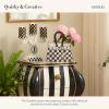 MACKENZIE-CHILDS Doodles Vase, Decorative Ceramic Vase, Handbag