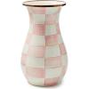 MACKENZIE-CHILDS Tall Enamel Vase, Unique Flower Vase-Decor for Living Room, Blue Wildflowers(Rosy Check)