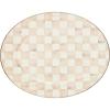 MACKENZIE-CHILDS Enamel Oval Platter, Serving Plate for Entertaining, Small, Black-and-White Courtly Check(Mocha Check)