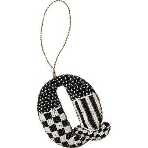 MACKENZIE-CHILDS Monogram Beaded Letter Ornament, Hanging Christmas Tree Ornament, D(Q)