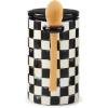 MACKENZIE-CHILDS Set of 1 Farmhouse Canister, Lidded Kitchen Canister with Spoon, Black-and-White Courtly Check(Courtly Check)