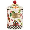 MACKENZIE-CHILDS Wildflowers Enamel Canister, Floral Kitchen Storage Container with Lid, Medium(Deck the Halls)