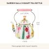 MACKENZIE-CHILDS Enamel Tea Kettle, Cute Tea Kettle for Stovetop, 2 Quarts, Poppy(Garden Gala)