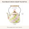 MACKENZIE-CHILDS Enamel Tea Kettle, Cute Tea Kettle for Stovetop, 2 Quarts, Poppy(Palm Beach Check)