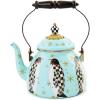 MACKENZIE-CHILDS Enamel Tea Kettle, Cute Tea Kettle for Stovetop, 2 Quarts, Poppy(Penguin Parade)