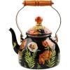 MACKENZIE-CHILDS Enamel Tea Kettle, Cute Tea Kettle for Stovetop, 2 Quarts, Poppy(Poppy)