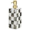 MACKENZIE-CHILDS Capiz Soap Pump, Liquid-Soap Dispenser for Bathroom or Kitchen, Black-and-White Courtly Check(Courtly Check)