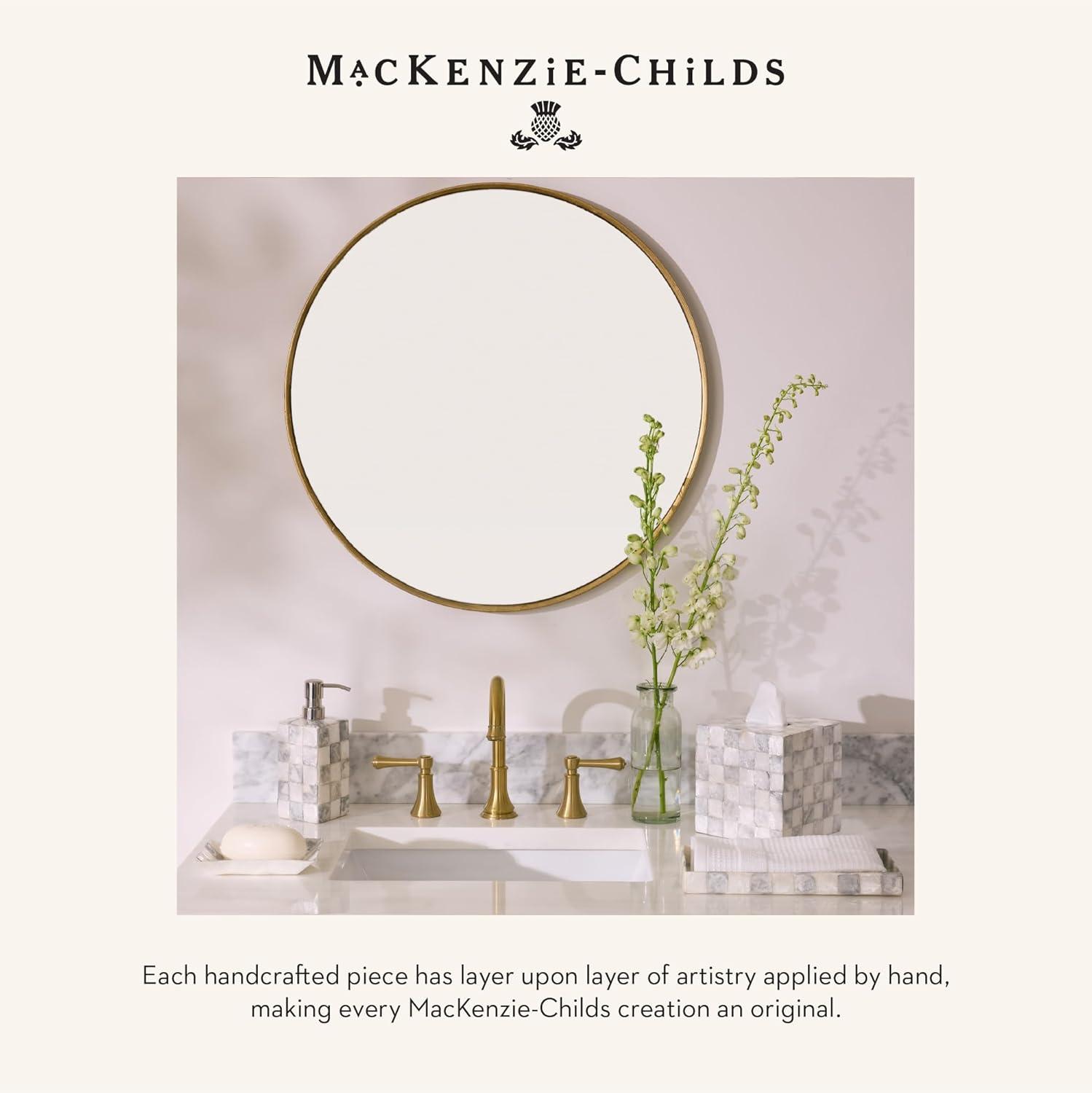 imageMACKENZIECHILDS Capiz Vanity Tray Rectangular Tray Decor GrayandWhite Sterling CheckSterling Check