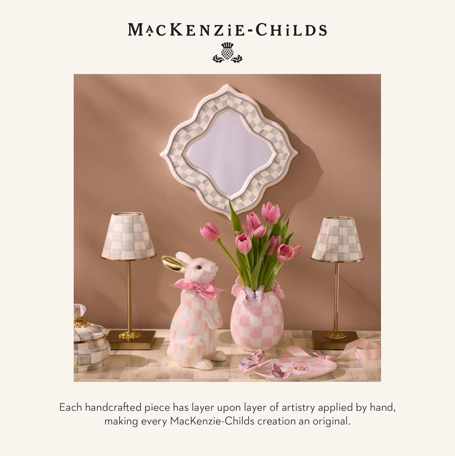 imageMACKENZIECHILDS LED Rechargeable Cafe Table Lamp Cordless Decorative Lamp BlueandWhite Royal CheckSterling Check