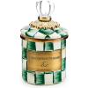 MACKENZIE-CHILDS Mini Enamel Canister, Kitchen Storage Container with Lid, Brown-and-White Mocha Check(Emerald Check)