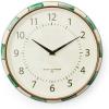 MACKENZIE-CHILDS Wall Clock, Decorative Clock for Kitchen and Living Room, Black-and-White Courtly Check(Emerald Check)