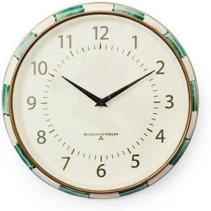 MACKENZIE-CHILDS Wall Clock, Decorative Clock for Kitchen and Living Room, Black-and-White Courtly Check(Emerald Check)
