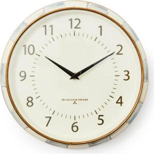 MACKENZIE-CHILDS Wall Clock, Decorative Clock for Kitchen and Living Room, Black-and-White Courtly Check(Sterling Check)