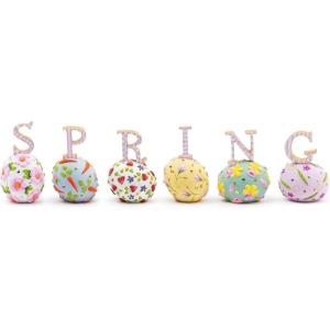 MACKENZIE-CHILDS Patience Brewster “Spring” Letter Set, Easter Home Decor