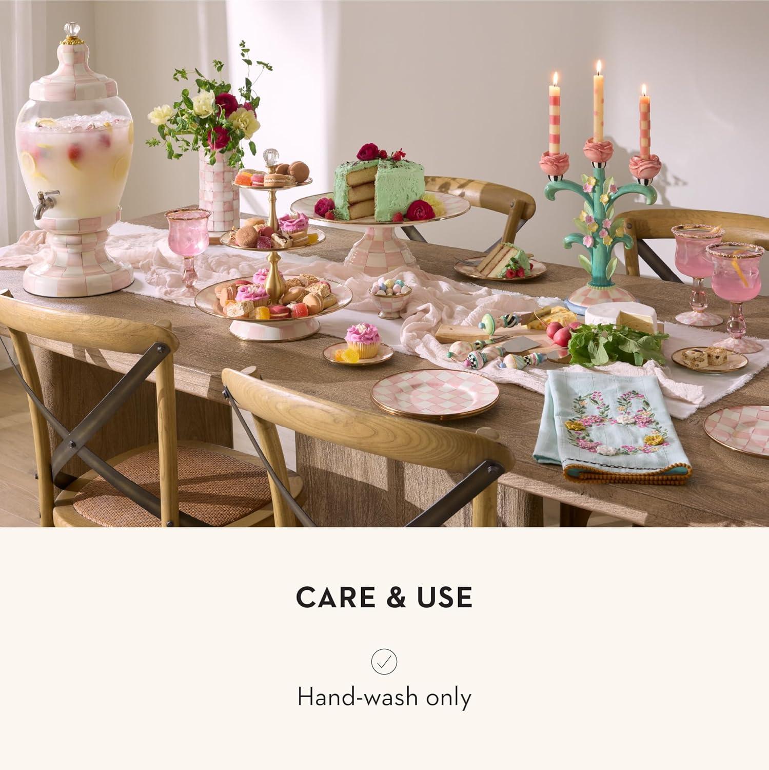 imageMACKENZIECHILDS Set of 4 Cheese Spreader Set StainlessSteel Butter Spreaders Rosy Meadow