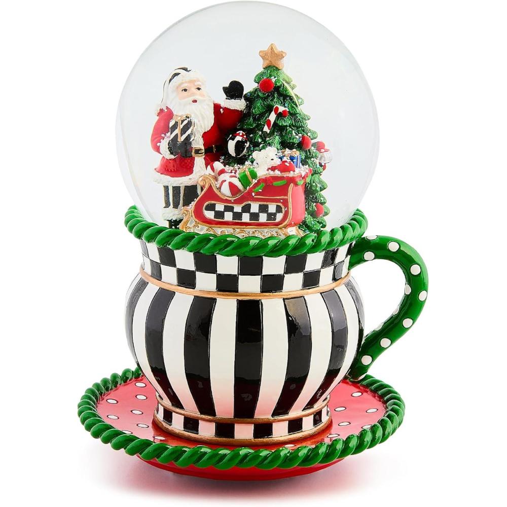 imageMACKENZIE CHILDS Snow Globe Christmas Decor for Living Room Holly BearCheck It Out Teacup