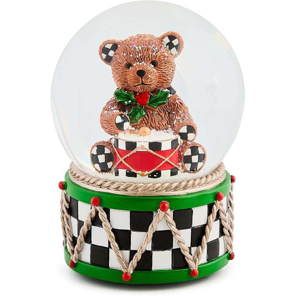 imageMACKENZIE CHILDS Snow Globe Christmas Decor for Living Room Holly BearHolly Bear