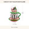 MACKENZIE CHILDS Snow Globe, Christmas Decor for Living Room, Holly Bear(Check It Out Teacup)