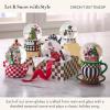 MACKENZIE CHILDS Snow Globe, Christmas Decor for Living Room, Holly Bear(Check It Out Teacup)