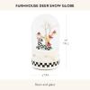 MACKENZIE CHILDS Snow Globe, Christmas Decor for Living Room, Holly Bear(Farmhouse Deer)