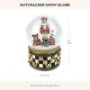 MACKENZIE CHILDS Snow Globe, Christmas Decor for Living Room, Holly Bear(Nutcracker Drum)