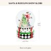 MACKENZIE CHILDS Snow Globe, Christmas Decor for Living Room, Holly Bear(Santa & Rudolph)