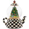 MACKENZIE CHILDS Snow Globe, Christmas Decor for Living Room, Holly Bear(Courtly Teapot)