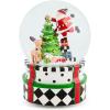 MACKENZIE CHILDS Snow Globe, Christmas Decor for Living Room, Holly Bear(Santa & Rudolph)