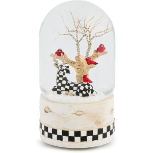 MACKENZIE CHILDS Snow Globe, Christmas Decor for Living Room, Holly Bear(Farmhouse Deer)