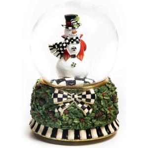 MACKENZIE CHILDS Snow Globe, Christmas Decor for Living Room, Holly Bear(Snowman)