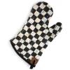 MACKENZIE-CHILDS Mini Oven Mitt, Kitchen Oven Mitt for Cooking and Baking, Brown-and-White Mocha Check(Courtly Check)