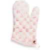 MACKENZIE-CHILDS Mini Oven Mitt, Kitchen Oven Mitt for Cooking and Baking, Brown-and-White Mocha Check(Rosy Check)