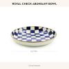 MACKENZIE-CHILDS Enamel Abundant Bowl, Decorative or Serving Bowl, 13-Cup Capacity, Gray-and-White Sterling Check(Royal Check)