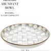 MACKENZIE-CHILDS Enamel Abundant Bowl, Decorative or Serving Bowl, 13-Cup Capacity, Gray-and-White Sterling Check(Sterling Check)