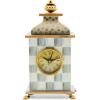 MACKENZIE-CHILDS Desk Clock, Decorative Living Room, Bedroom, or Office Desk Clock, Gray-and-White Sterling Check(Traditional)