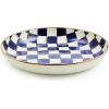 MACKENZIE-CHILDS Enamel Abundant Bowl, Decorative or Serving Bowl, 13-Cup Capacity, Gray-and-White Sterling Check(Royal Check)