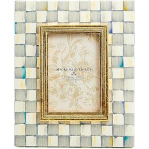 MACKENZIE-CHILDS Decorative Picture Frame, 4″ x 6″, Gray-and-White Sterling Check