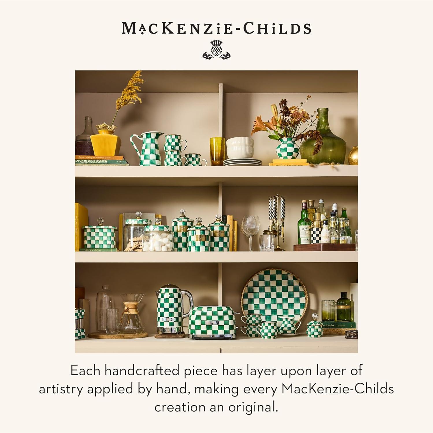 imageMACKENZIECHILDS Enamel Recipe Box Index Card Box with Lid Includes 40 Recipe Cards GrayandWhite Sterling CheckEmerald Check