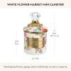 MACKENZIE-CHILDS Mini Enamel Canister, Kitchen Storage Container for Sugar or Loose-Leaf Tea, 14 Ounces, White Flower Market