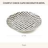 MACKENZIE-CHILDS Capiz Decorative Bowl, Unique Home Decor, Black-and-White Courtly Check