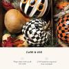 MACKENZIE-CHILDS Courtly Check Illuminated Jack-O’-Lantern, Black-and-White Light-Up Pumpkin Decor for Halloween