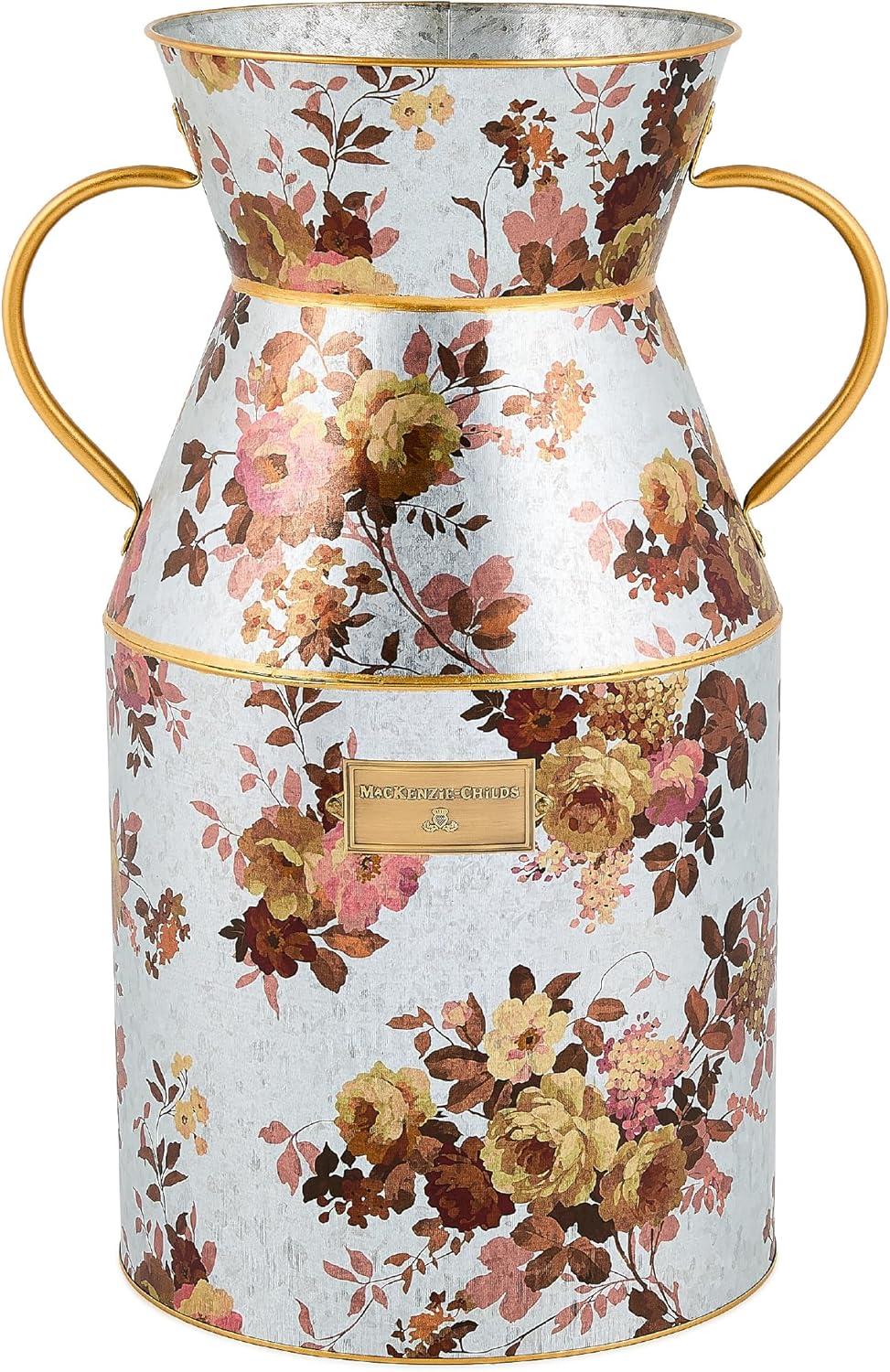 image:imageMACKENZIECHILDS Galvanized Milk Can Decorative Metal Vase Farmhouse Decor Large Wild RoseWild Rose