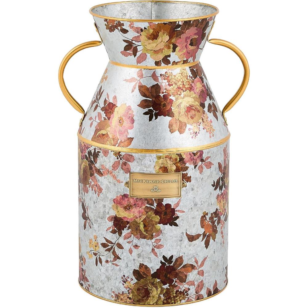 image:imageMACKENZIECHILDS Galvanized Milk Can Decorative Metal Vase Farmhouse Decor Large Wild RoseWild Rose