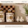 MACKENZIE-CHILDS Enamel Salt and Pepper Shakers, Kitchen Table Spice Shaker Set, Brown-and-White Mocha Check, Large(Mocha Check)